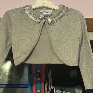 Bonnie Jean 3t Girls Silver Glitter Bolero